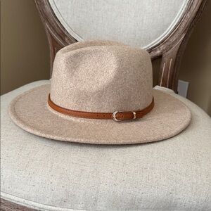 Stylish Tan Fedora with Brown Band